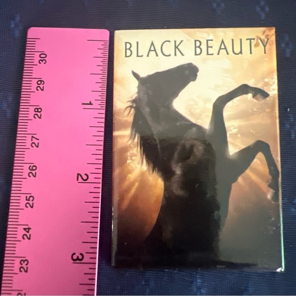 Vintage Movie Rectangle Shaped Button Pin Back Black Beauty 1994 - Picture 9 of 9